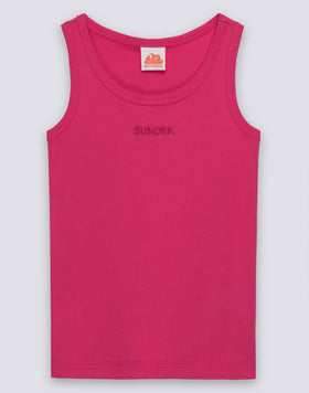 RIBBED TANK TOP WITH EMBROIDERED LOGO