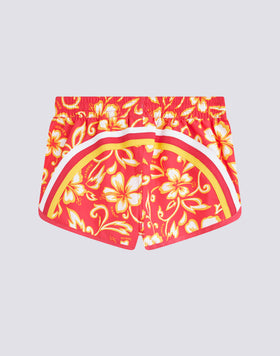 PANTALONCINO MARE CORTO BAMBINA MARGATE CON STAMPA HIBISCUS SK23