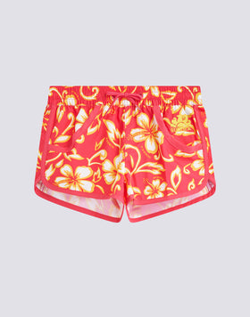PANTALONCINO MARE CORTO BAMBINA MARGATE CON STAMPA HIBISCUS SK23