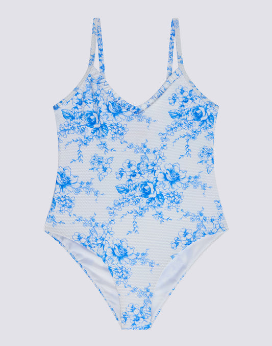 ROSE DE JOIE PRINT GIRLS' ONE-PIECE SWIMSUIT