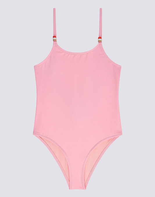 GIRLS' ONE-PIECE SWIMSUIT WITH BEADS