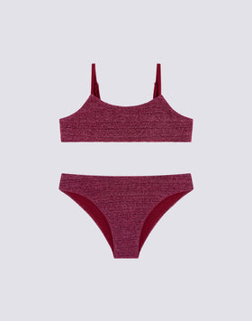 BIKINI WITH BANDEAU TOP AND FIXED BOTTOM