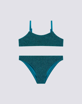 BIKINI WITH BANDEAU TOP AND FIXED BOTTOM