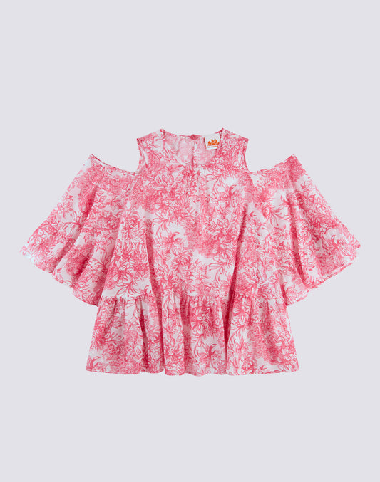 ROBE COURTE AVEC IMPRIMÉ FLEUR DE JOIE