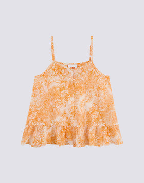 TOP A LACCINI CON STAMPA FLEUR DE JOIE