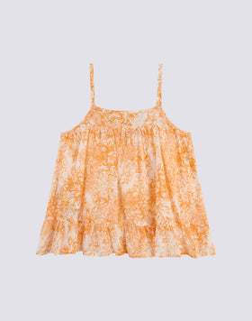 TOP A LACCINI CON STAMPA FLEUR DE JOIE
