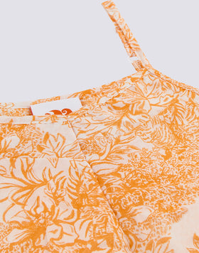 TOP A LACCINI CON STAMPA FLEUR DE JOIE