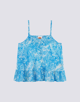 TOP A LACCINI CON STAMPA FLEUR DE JOIE
