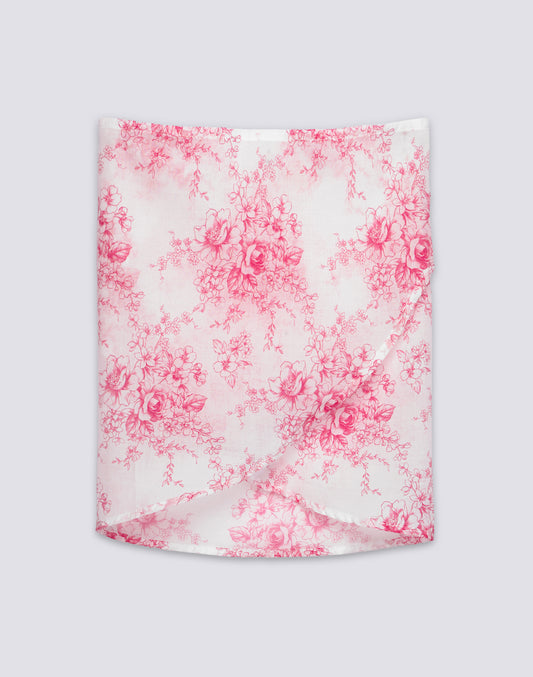 PAREO COURT POUR FILLE IMPRIMÉ ROSE DE JOIE