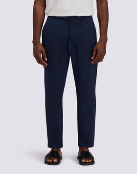 PANTALONS EN LIN À TAILLE ÉLASTIQUE POUR HOMMES