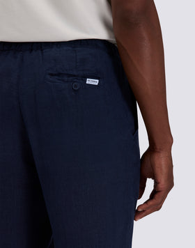PANTALONS EN LIN À TAILLE ÉLASTIQUE POUR HOMMES