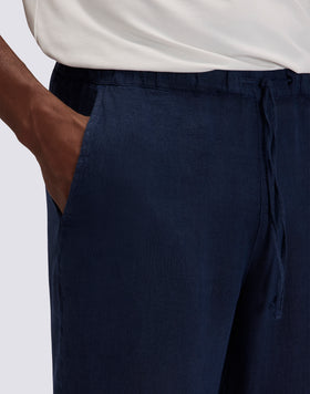 PANTALONS EN LIN À TAILLE ÉLASTIQUE POUR HOMMES