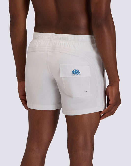 BAÑADOR CORTO CON CINTURA ELÁSTICA GOLDENWAVE TINTA UNITA 4WAY STRETCH