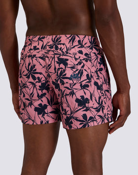 MEN'S SHORT SWIM TRUNKS GOLDENWAVE DARK ROSE PRINT