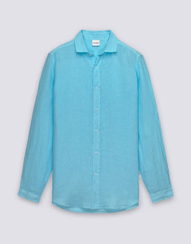 CHEMISE EN LIN TEINTE EN PIÈCE POUR HOMME