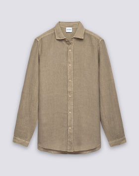 MEN'S GARMENT-DYED LINEN SHIRT