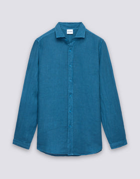 CHEMISE EN LIN TEINTE EN PIÈCE POUR HOMME