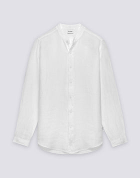 MEN'S MANDARIN SHIRT IN GARMENT-DYED LINEN