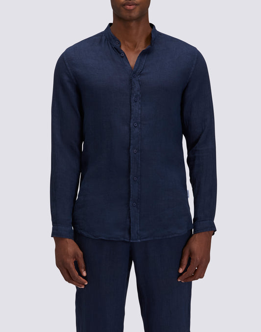 CHEMISE MANDARINE POUR HOMME EN LIN TEIN EN PIÈCE