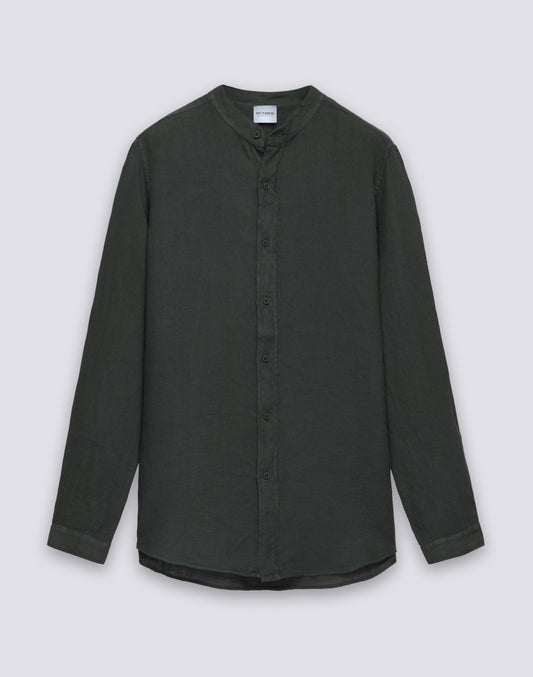 CAMICIA DA UOMO ALLA COREANA IN LINO TINTO CAPO