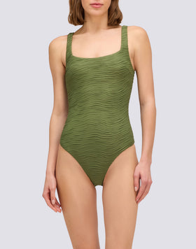 MILLER - JACQUARD ZEBRA PRINT ONE-PIECE SWIMSUIT