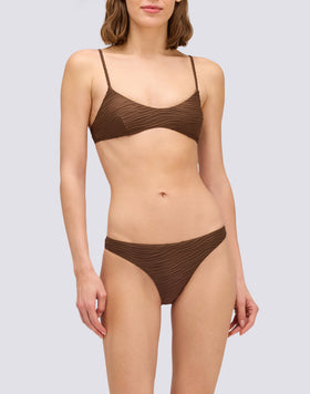 ELODIE - HAUT DE BIKINI BRALETTE EN JACQUARD EFFET VAGUES