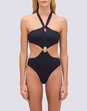 MAILLOT DE BAIN ENTIER POUR FEMME AVEC DÉTAIL COQUILLAGE