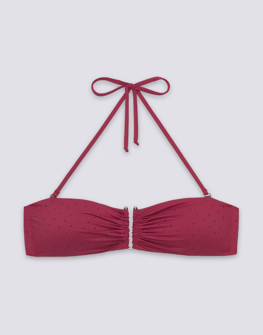 HAUT DE BIKINI BANDEAU AVEC STRASS