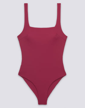 CHINA - WOMEN'S ONE-PIECE SWIMSUIT WITH SQUARE NECKLINE AND DEEP BACK