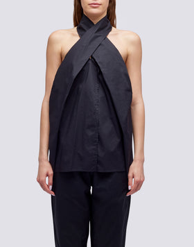 SOLID COLOR POPLIN TOP