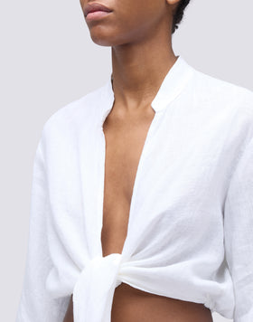 CROPPED LINEN SHIRT