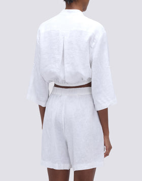 CROPPED LINEN SHIRT
