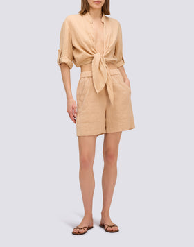 BLOUSE COURTE EN LIN