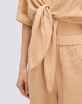 BLOUSE COURTE EN LIN