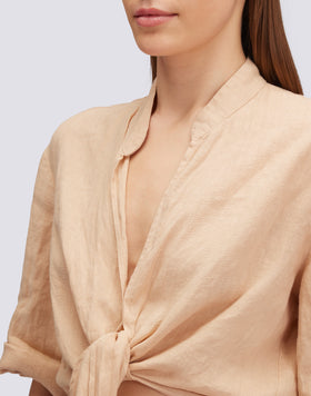 CROPPED LINEN SHIRT