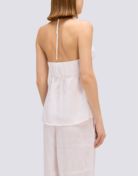 GARMENT-DYED LINEN SLEEVELESS TOP