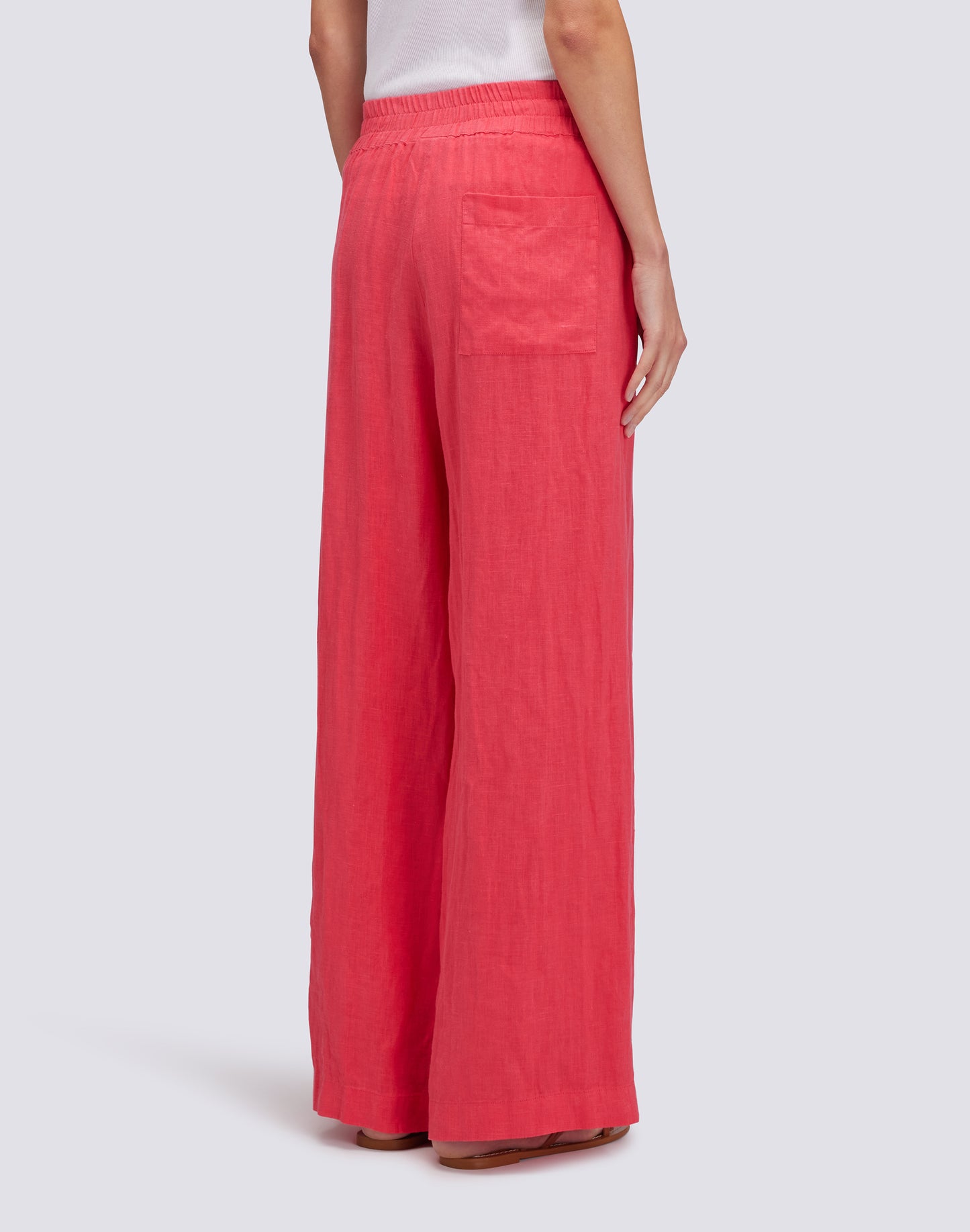 LONG PALAZZO TROUSERS IN GARMENT-DYED LINEN