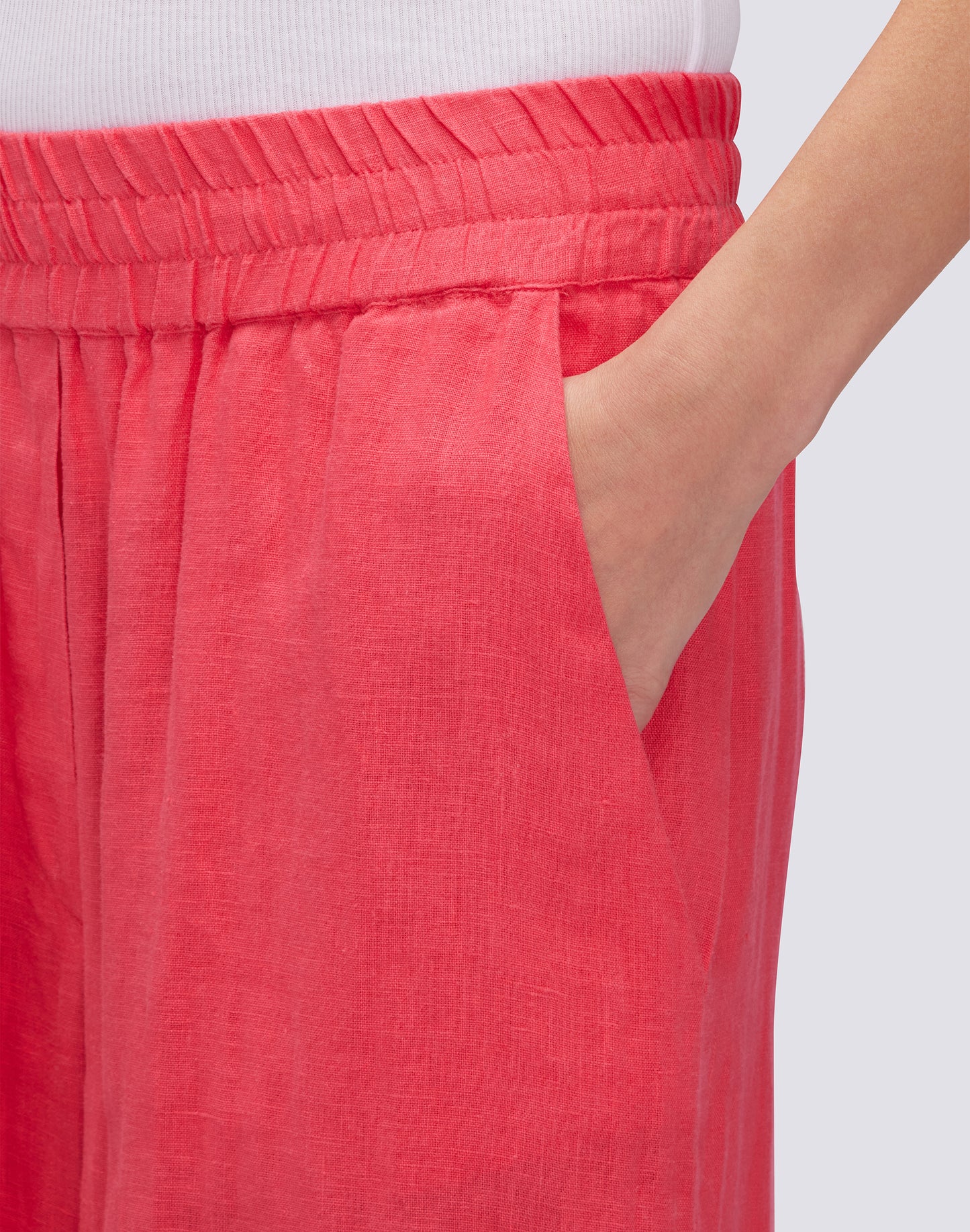 LONG PALAZZO TROUSERS IN GARMENT-DYED LINEN