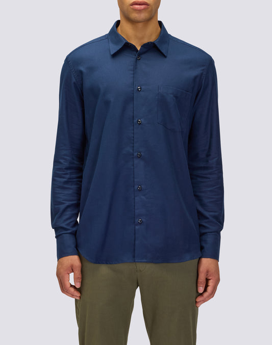 CAMISA DE HOMBRE DE MANGA LARGA DE ALGODÓN GABARDINA