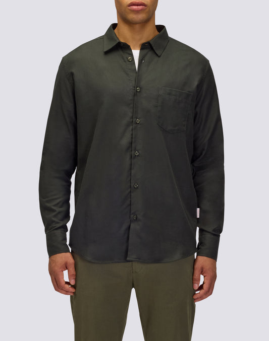 CAMISA DE HOMBRE DE MANGA LARGA DE ALGODÓN GABARDINA