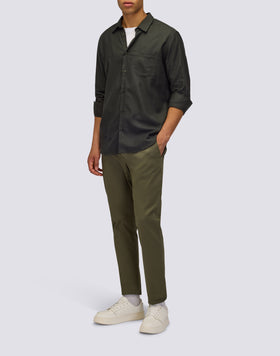 CAMISA DE HOMBRE DE MANGA LARGA DE ALGODÓN GABARDINA