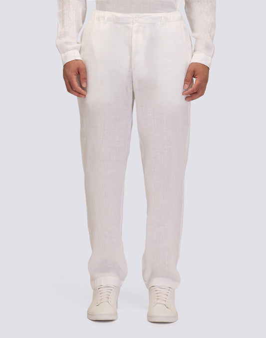 PANTALON EN LIN SEMI-EXTENSIBLE