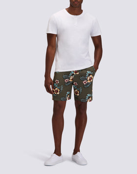 PANTALÓN CORTO ESTAMPADO DE VISCOSA POPELÍN