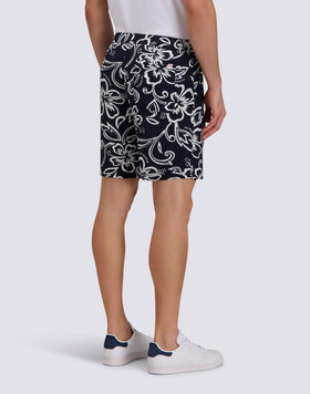 PANTALÓN CORTO ESTAMPADO DE VISCOSA POPELÍN