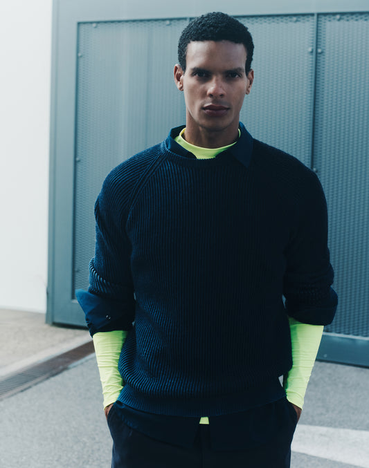 JERSEY DE HOMBRE CON RIBETES VANISÉ PINTADOS A MANO