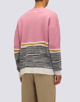JERSEY DE CUELLO REDONDO PARA HOMBRE CON MOTIVO ASTRÁCTICO JACQUARD