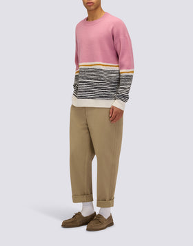 JERSEY DE CUELLO REDONDO PARA HOMBRE CON MOTIVO ASTRÁCTICO JACQUARD