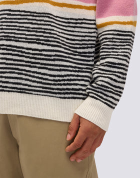 JERSEY DE CUELLO REDONDO PARA HOMBRE CON MOTIVO ASTRÁCTICO JACQUARD