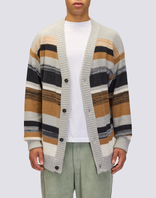 MAXI CARDIGAN DE HOMBRE A RAYAS CON BOTONES