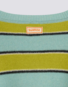 JERSEY DE CUELLO REDONDO UNISEX CON MOTIVO DE RAYAS MULTICOLORES